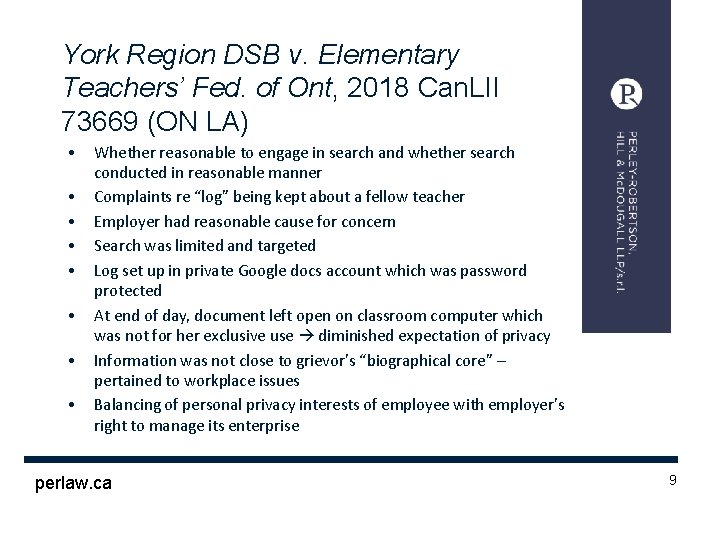 York Region DSB v. Elementary Teachers’ Fed. of Ont, 2018 Can. LII 73669 (ON