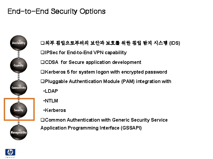 End-to-End Security Options 외부 침입으로부터의 보안과 보호를 위한 침입 탐지 시스템 (IDS) IPSec for