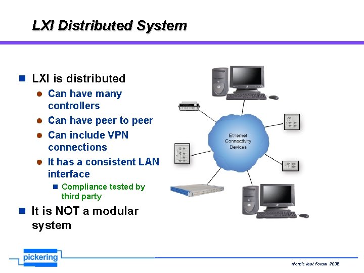 LXI Distributed System n LXI is distributed l Can have many controllers l Can LXI Distributed System n LXI is distributed l Can have many controllers l Can