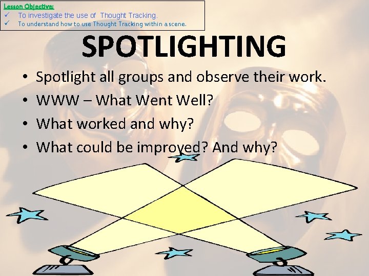 Lesson Objective: To investigate the use of Thought Tracking. To understand how to use