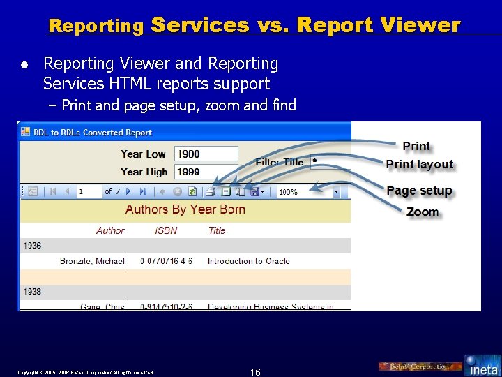 Reporting Services vs. Report Viewer l Reporting Viewer and Reporting Services HTML reports support