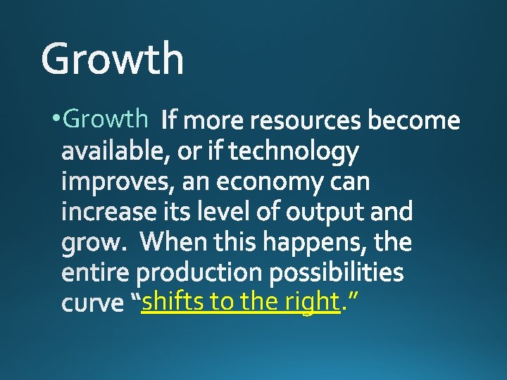  • Growth shifts to the right. ” 