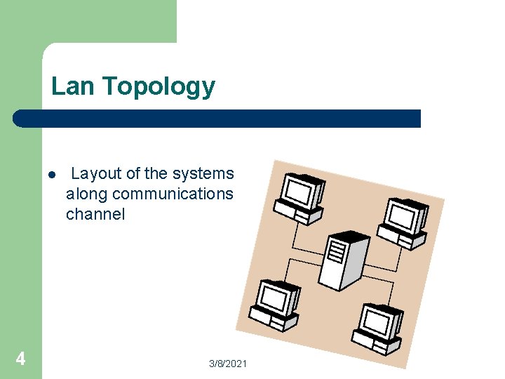 Lan Topology l 4 Layout of the systems along communications channel 3/8/2021 