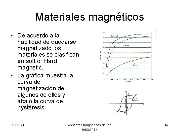 Materiales magnéticos • De acuerdo a la habilidad de quedarse magnetizado los materiales se