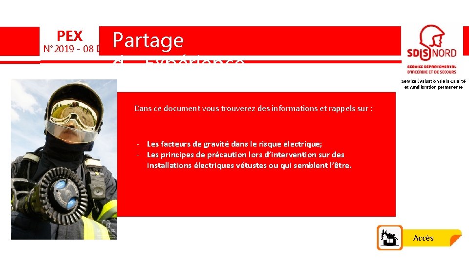 PEX N° 2019 - 08 INC Partage d’Expérience Service Évaluation de la Qualité et