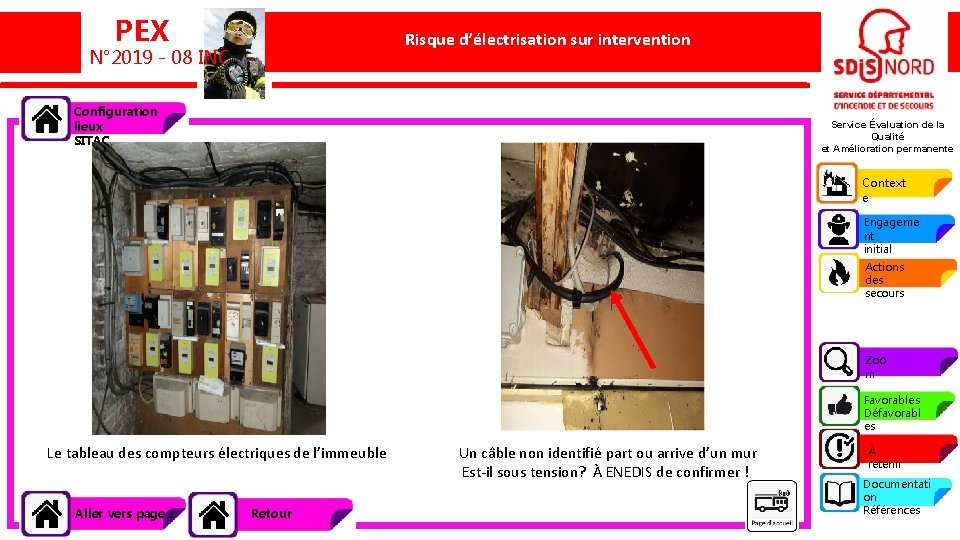 PEX N° 2019 - 08 INC Risque d’électrisation sur intervention Un sapeur-pompier brûlé lors