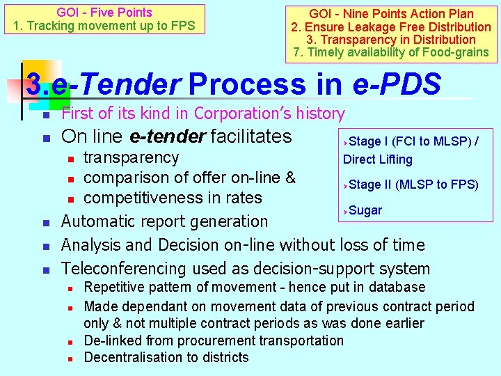 GOI - Five Points 1. Tracking movement up to FPS GOI - Nine Points