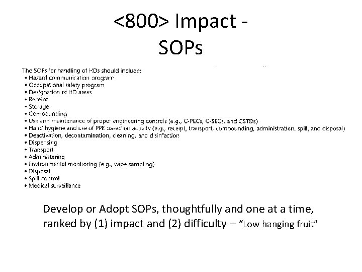 <800> Impact SOPs Develop or Adopt SOPs, thoughtfully and one at a time, ranked <800> Impact SOPs Develop or Adopt SOPs, thoughtfully and one at a time, ranked