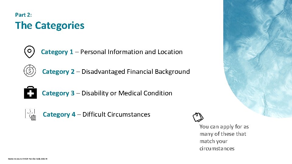  Part 2: The Categories Category 1 – Personal Information and Location Category 2