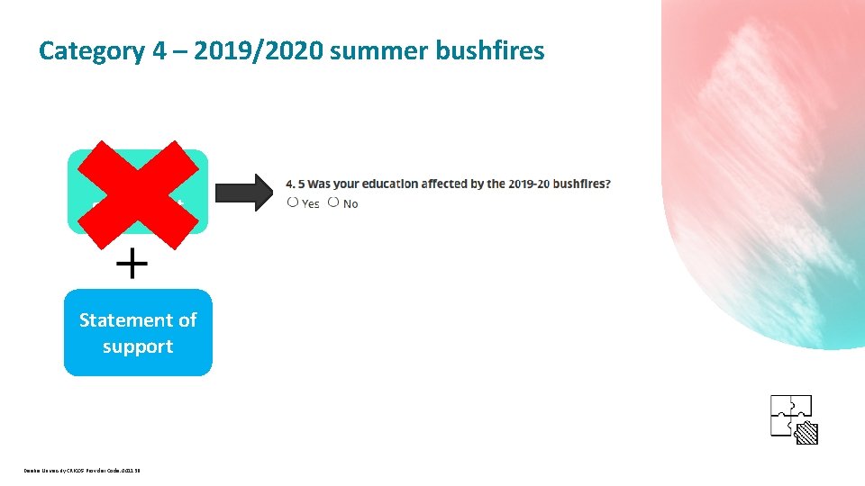 Category 4 – 2019/2020 summer bushfires Impact statement Statement of support Deakin University