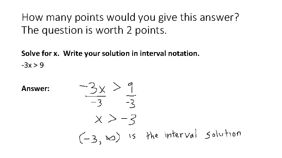 How many points would you give this answer? The question is worth 2 points.