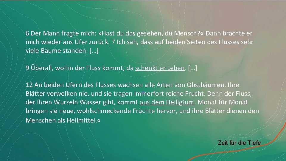 6 Der Mann fragte mich: » Hast du das gesehen, du Mensch? « Dann