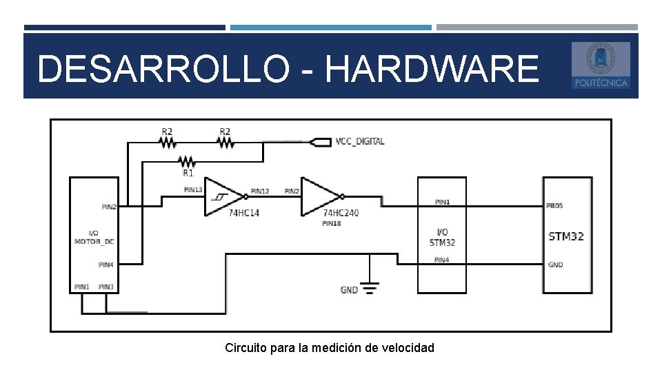 DESARROLLO - HARDWARE Circuito para la medición de velocidad 