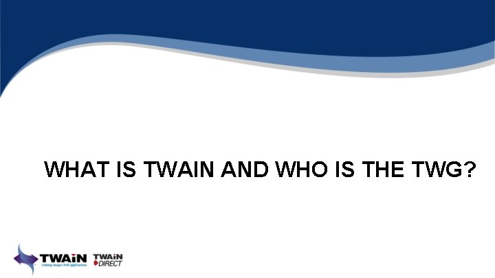 WHAT IS TWAIN AND WHO IS THE TWG? 