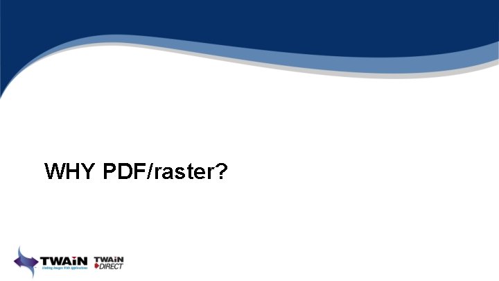 WHY PDF/raster? 