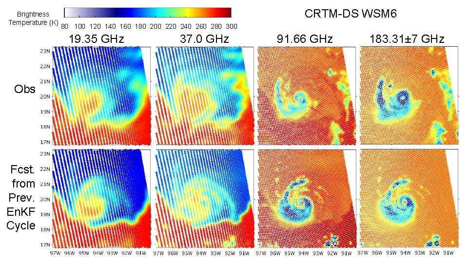 Brightness Temperature (K) CRTM-DS WSM 6 80 100 120 140 160 180 200 220 Brightness Temperature (K) CRTM-DS WSM 6 80 100 120 140 160 180 200 220