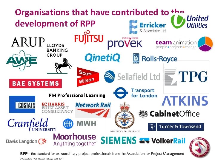 Organisations that have contributed to the development of RPP PM Professional Learning © Association