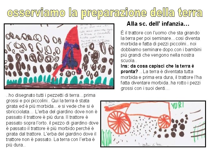 Alla sc. dell’ infanzia… È il trattore con l’uomo che sta girando la terra