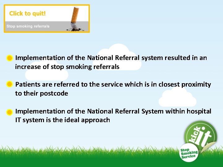 Implementation of the National Referral system resulted in an increase of stop smoking referrals