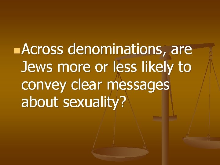 n Across denominations, are Jews more or less likely to convey clear messages about