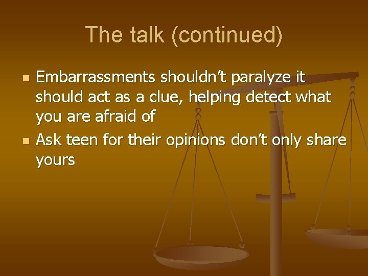 The talk (continued) n n Embarrassments shouldn’t paralyze it should act as a clue,