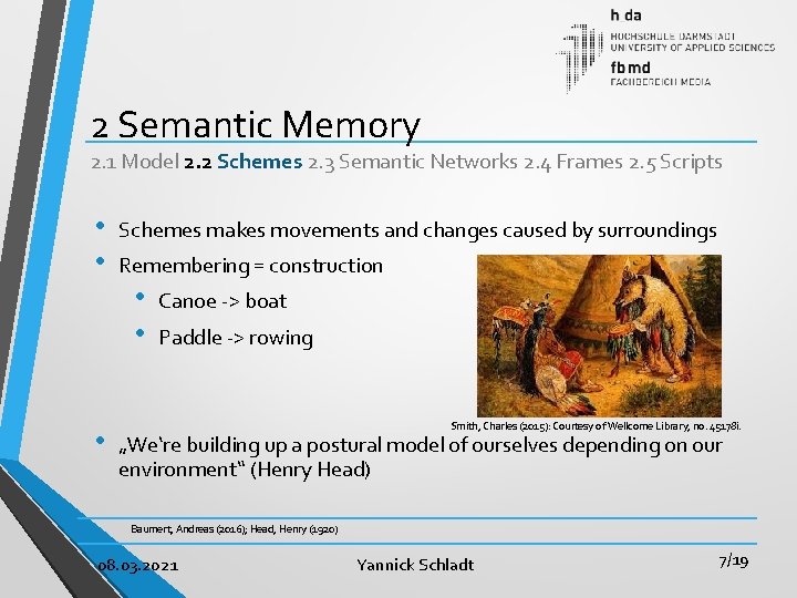 2 Semantic Memory 2. 1 Model 2. 2 Schemes 2. 3 Semantic Networks 2.