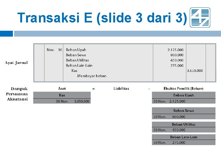 Transaksi E (slide 3 dari 3) Transaksi E (slide 3 dari 3)