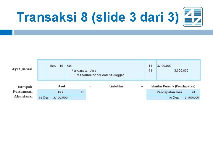Transaksi 8 (slide 3 dari 3) Transaksi 8 (slide 3 dari 3)
