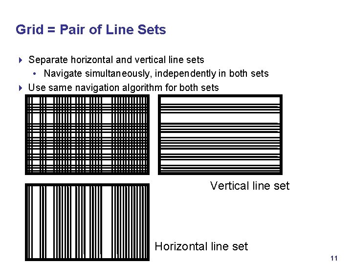 Grid = Pair of Line Sets 4 Separate horizontal and vertical line sets •