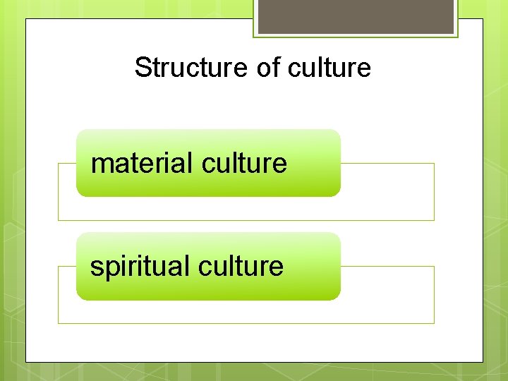 Structure of culture material culture spiritual culture 