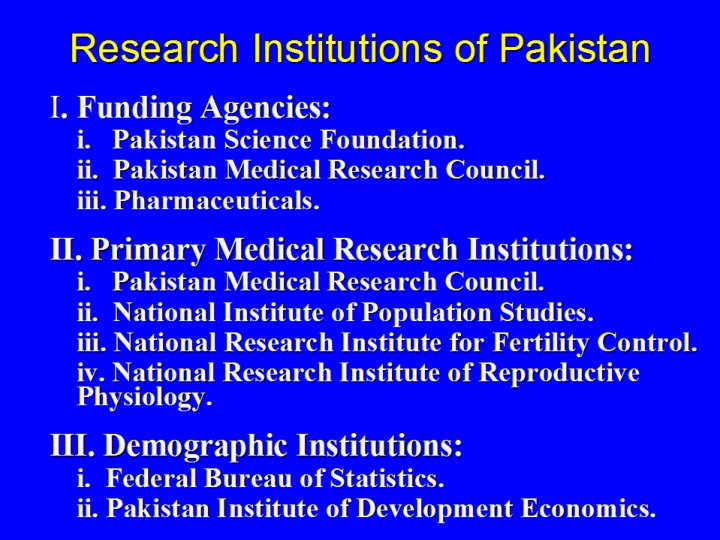 Research Institutions of Pakistan 