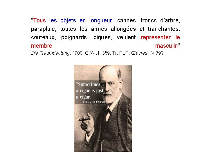 “Tous les objets en longueur, cannes, troncs d’arbre, parapluie, toutes les armes allongées et “Tous les objets en longueur, cannes, troncs d’arbre, parapluie, toutes les armes allongées et