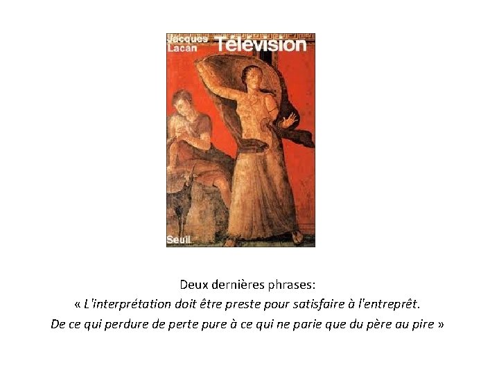Deux dernières phrases: « L'interprétation doit être preste pour satisfaire à l'entreprêt. De ce Deux dernières phrases: « L'interprétation doit être preste pour satisfaire à l'entreprêt. De ce