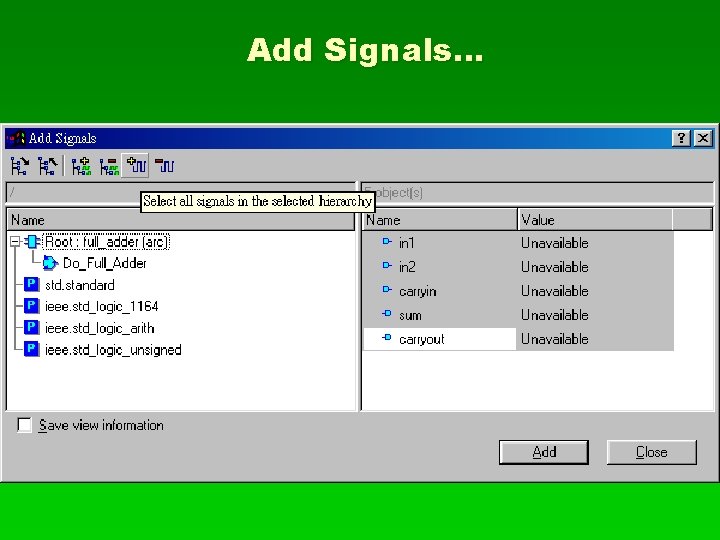 Add Signals… 