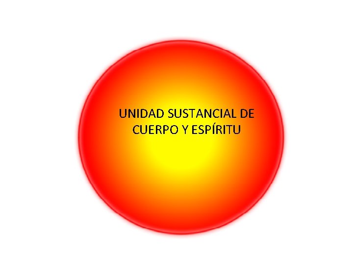 UNIDAD SUSTANCIAL DE CUERPO Y ESPÍRITU UNIDAD SUSTANCIAL DE CUERPO Y ESPÍRITU