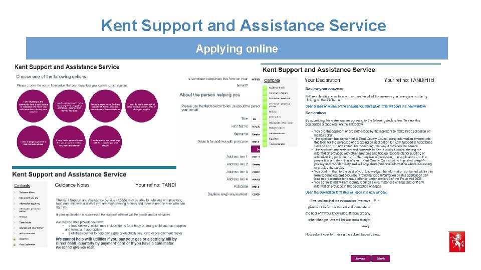 Kent Support and Assistance Service Applying online 