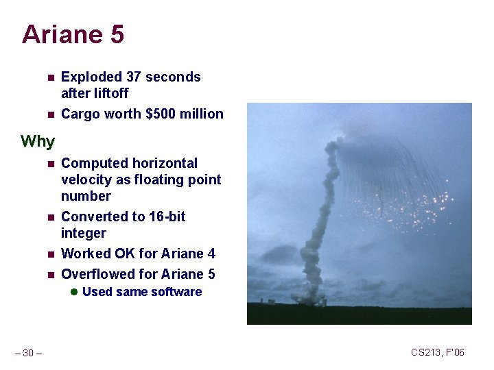 Ariane 5 n Exploded 37 seconds after liftoff n Cargo worth $500 million Why