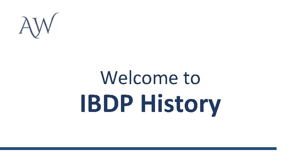 Welcome to IBDP History 