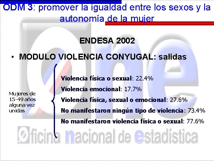 ODM 3: promover la igualdad entre los sexos y la autonomía de la mujer