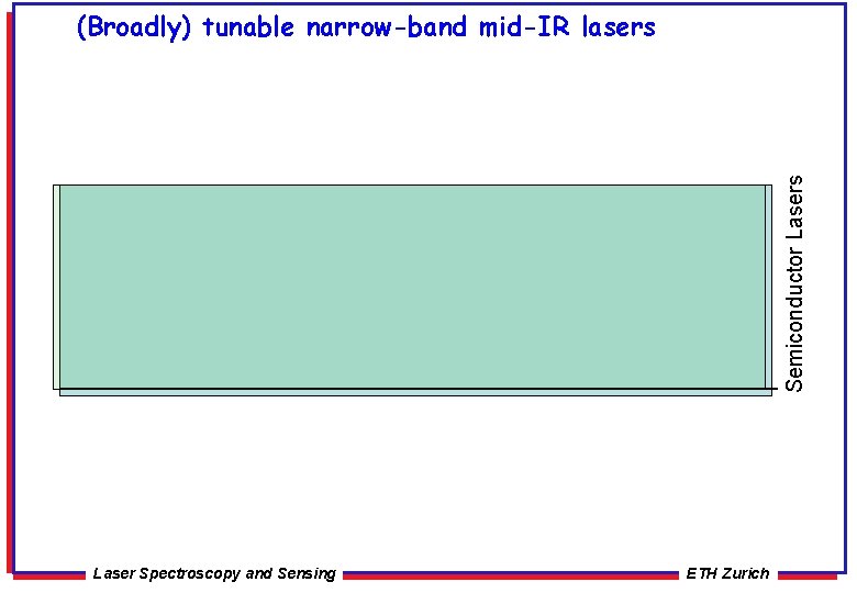 Semiconductor Lasers (Broadly) tunable narrow-band mid-IR lasers Laser Spectroscopy and Sensing ETH Zurich 