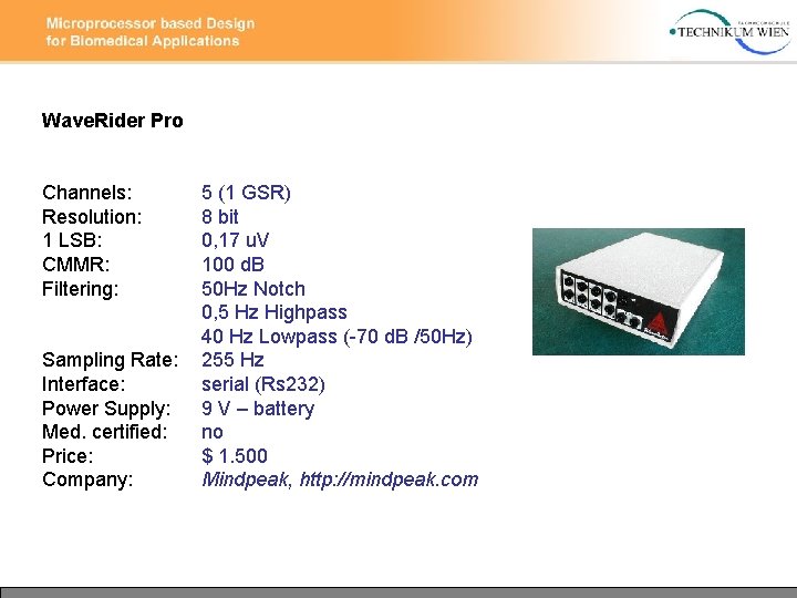 Checktrode Microprocessor based Design for Biomedical Applications MBE 3