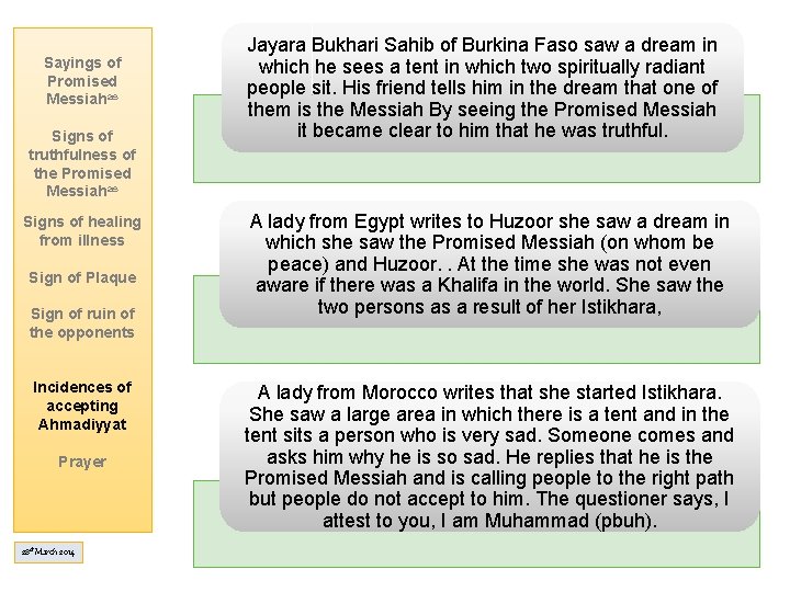Sayings of Promised Messiahas Signs of truthfulness of the Promised Messiahas Signs of healing Sayings of Promised Messiahas Signs of truthfulness of the Promised Messiahas Signs of healing