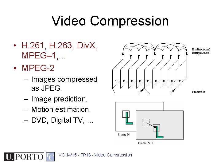 Video Compression • H. 261, H. 263, Div. X, MPEG– 1, … • MPEG-2