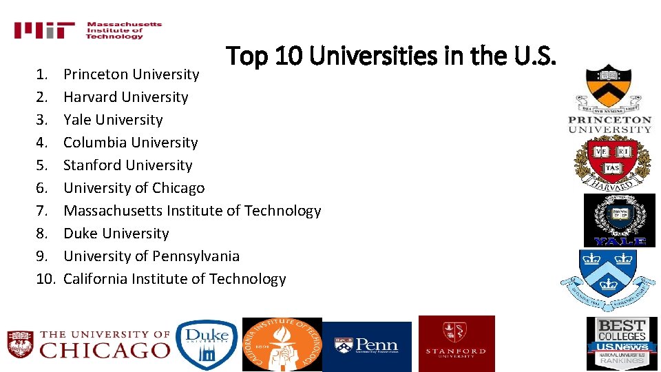 1. 2. 3. 4. 5. 6. 7. 8. 9. 10. Top 10 Universities in