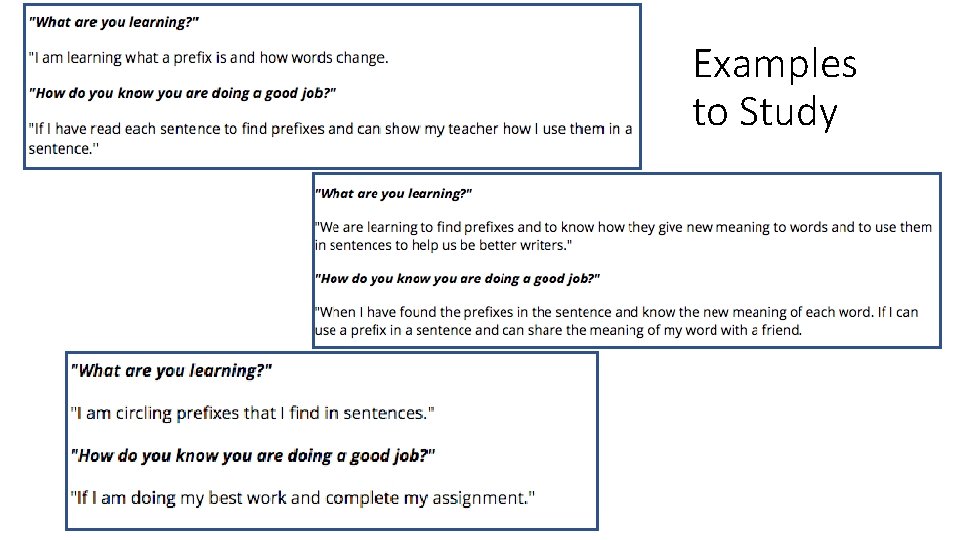 Examples to Study 