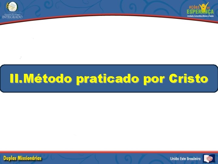 II. Método praticado por Cristo 