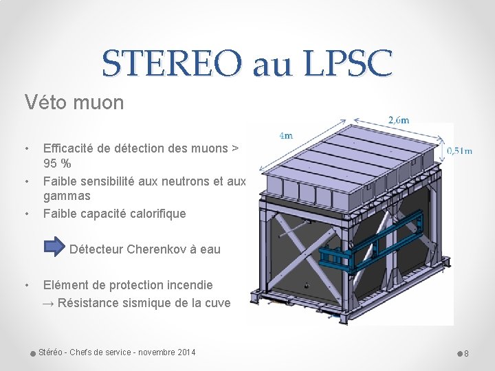 STEREO au LPSC Véto muon • • • Efficacité de détection des muons > STEREO au LPSC Véto muon • • • Efficacité de détection des muons >