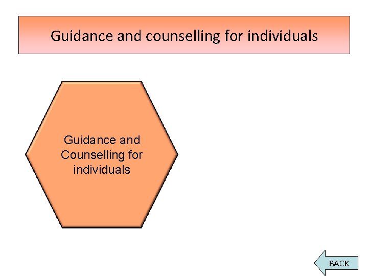 Guidance and counselling for individuals Guidance and Counselling for individuals BACK 