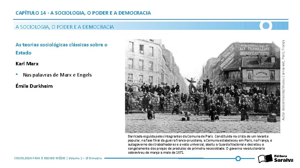 CAPÍTULO 14 - A SOCIOLOGIA, O PODER E A DEMOCRACIA Autor desconhecido/Museu Carnavalet, Paris,