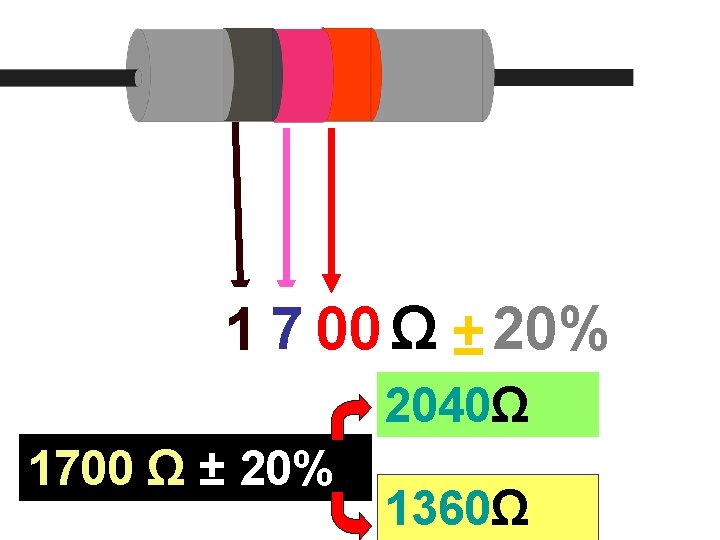 1 7 00 Ω ± 20% 2040Ω 1700 Ω ± 20% 1360Ω 